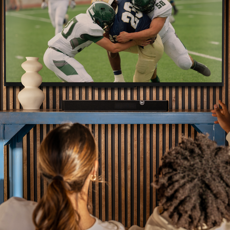 Klipsch Flexus Core 100 Under TV Playing Football 2000x2000