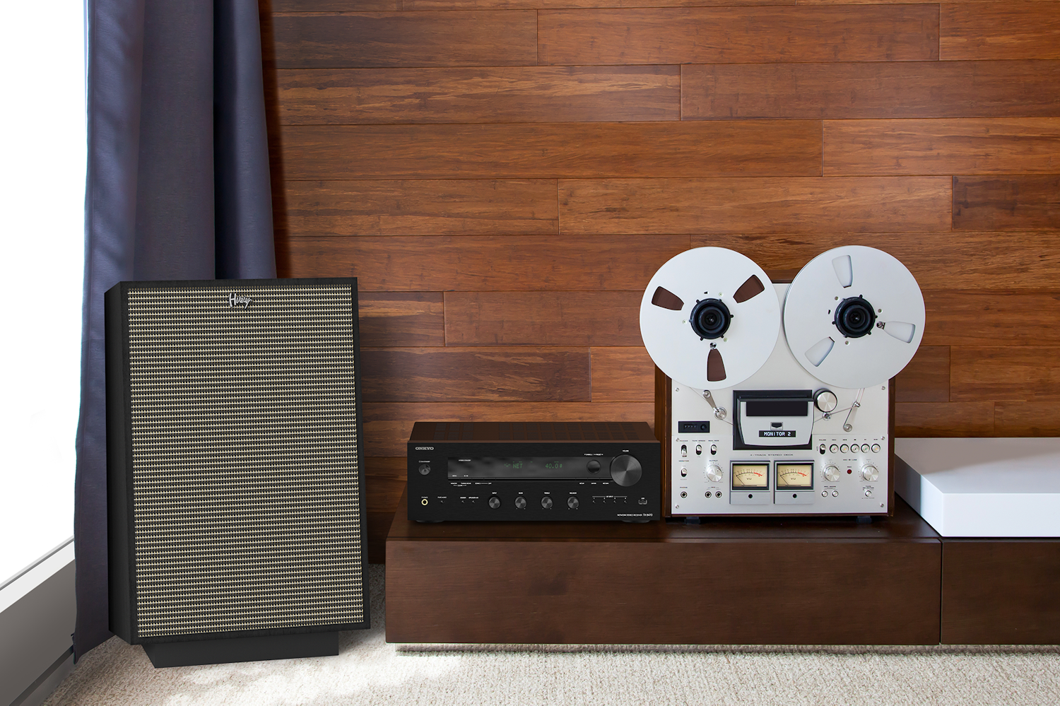 Onkyo TX 8470 MMP with Heresy IV in Classy Listening Room 2000x1333