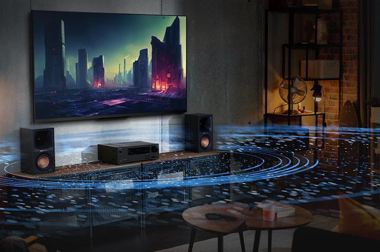 Onkyo TX SR3100 powering Dolby Atmos Surround Sound virtual effects 923x615
