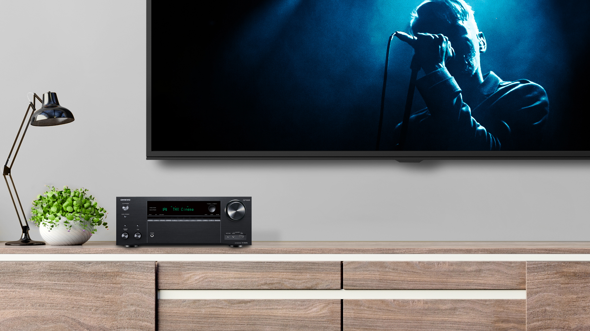 TX NR696 in Living Room Concert on TV 2000x1333